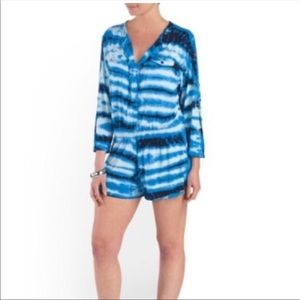 Young Fabulous Broke S blue tie dye romper